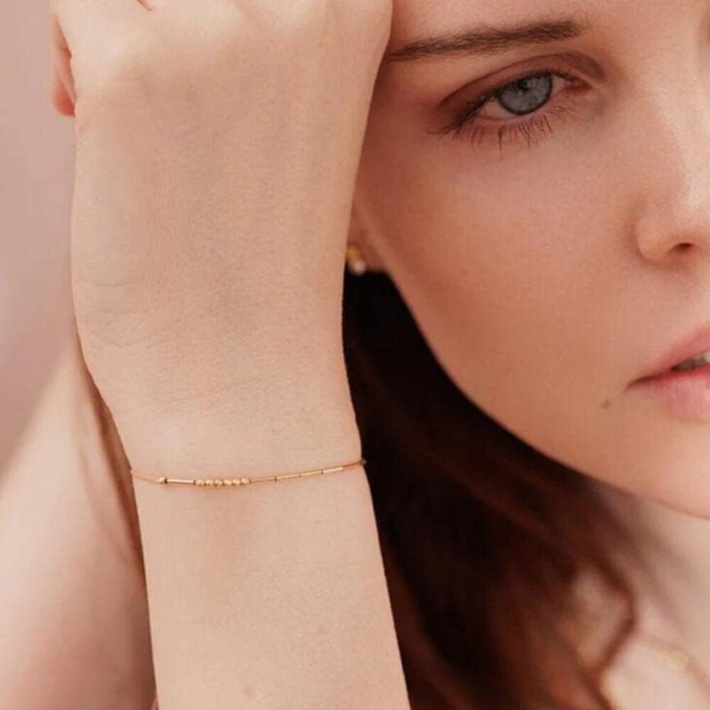 Silver Morse Code Bracelets For Women Adjustable … - image 3